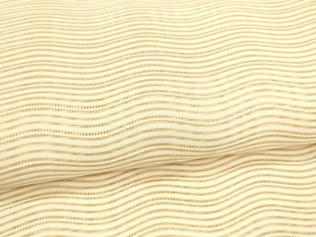 平和屋着物＊夏物 絽綴れ 八寸名古屋帯 よろけ縞 薄卵色 正絹 逸品 DAAW4520cm