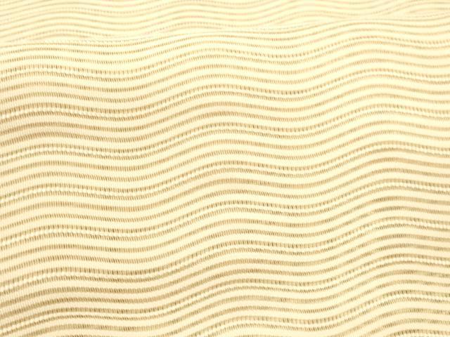 平和屋着物＊夏物 絽綴れ 八寸名古屋帯 よろけ縞 薄卵色 正絹 逸品 DAAW4520cm