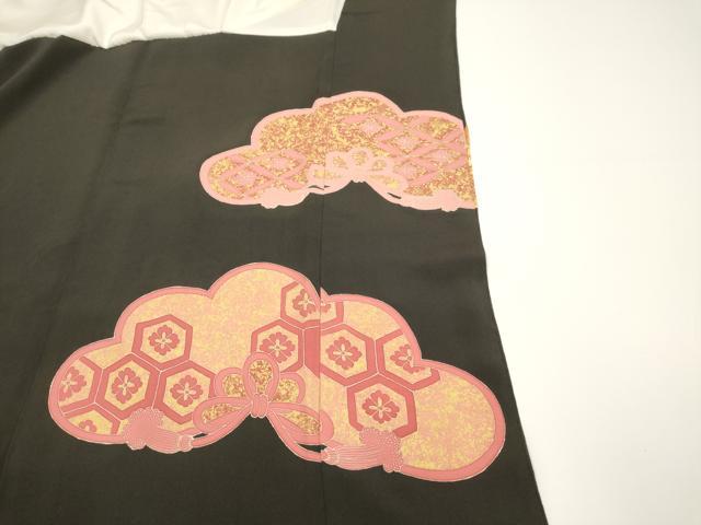 平和屋着物■豪華黒留袖　駒刺繍　飛鶴鳳凰花文　金彩　正絹　逸品　DAAW4805cd