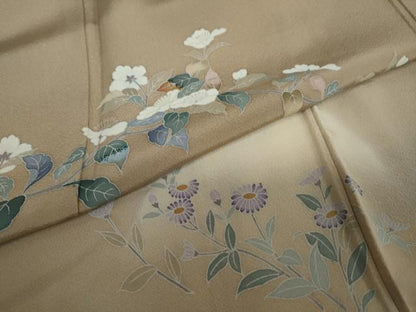 平和屋着物●訪問着 友禅 作家物 枝花文 暈し染め 正絹 逸品 DAAW5001ud