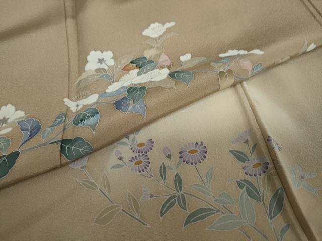 平和屋着物●訪問着 友禅 作家物 枝花文 暈し染め 正絹 逸品 DAAW5001ud