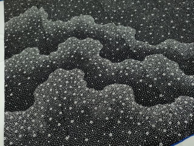 平和屋着物●訪問着　舞花文　黒地　正絹　逸品　DAAW5006ud