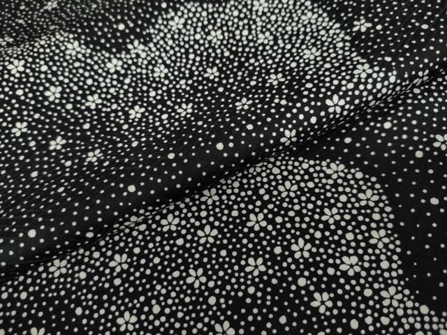 平和屋着物●訪問着　舞花文　黒地　正絹　逸品　DAAW5006ud