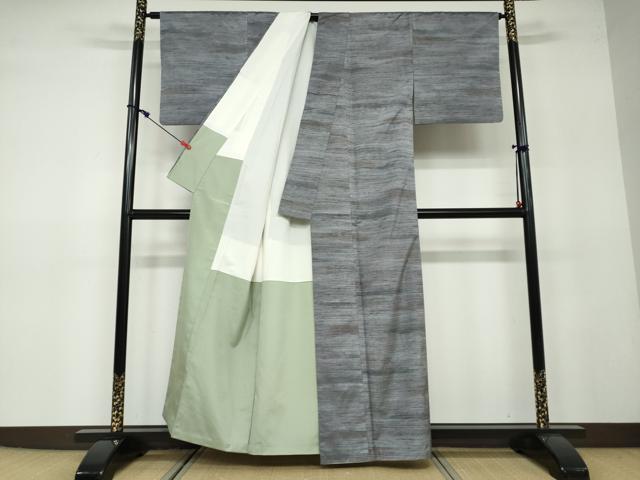 平和屋着物●上質な紬　霞文　正絹　逸品　DAAW5020ud