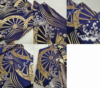 平和屋着物●男性　馬乗り袴　立波片輪車文　金銀糸　交織　逸品　DAAW5030ud