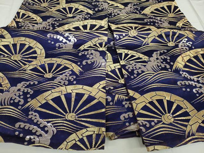 平和屋着物●男性　馬乗り袴　立波片輪車文　金銀糸　交織　逸品　DAAW5030ud