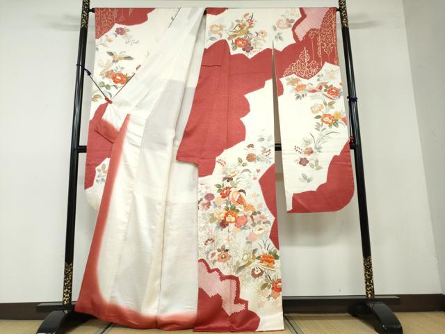 平和屋着物●豪華振袖 駒刺繍 絞り 鳳凰草花文 金彩 近鉄扱い 正絹 逸品 DAAW5043ud