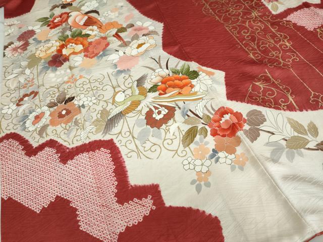 平和屋着物●豪華振袖 駒刺繍 絞り 鳳凰草花文 金彩 近鉄扱い 正絹 逸品 DAAW5043ud
