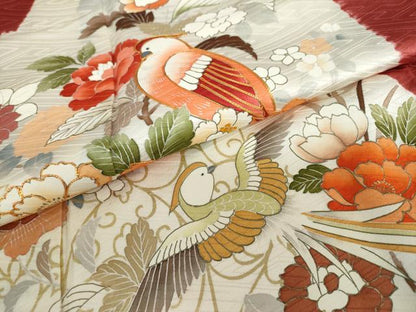 平和屋着物●豪華振袖 駒刺繍 絞り 鳳凰草花文 金彩 近鉄扱い 正絹 逸品 DAAW5043ud