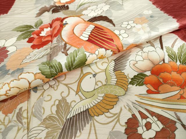 平和屋着物●豪華振袖 駒刺繍 絞り 鳳凰草花文 金彩 近鉄扱い 正絹 逸品 DAAW5043ud
