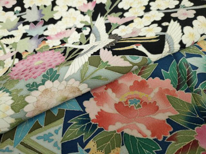 平和屋着物●本加賀友禅作家　坂木末代　黒留袖　地紙重ね草花文　正絹　逸品　未使用　DAAW5048ud