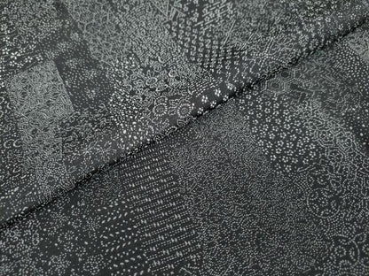平和屋着物●江戸小紋　百柄　黒地　正絹　逸品　DAAW5075ud