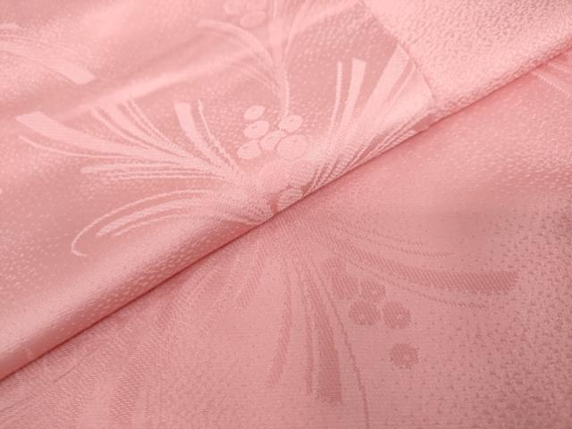 平和屋着物●上質な色無地 南天地紋 薄紅色 正絹 逸品 DAAW5082ud
