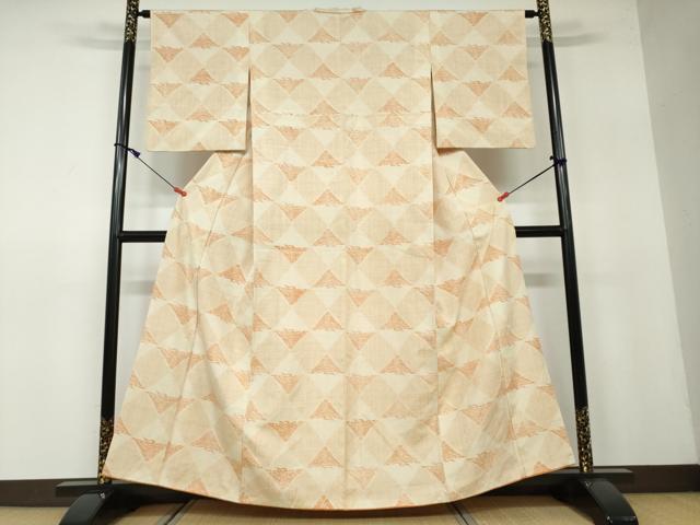 平和屋着物●上質な紬 飛鶴菱文 正絹 逸品 DAAW5086ud