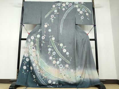 平和屋着物●訪問着　絞り　辻が花　暈し染め　正絹　逸品　DAAW5107ud
