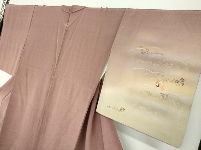 平和屋着物●訪問着 刺繍 草花文 暈し染め 金彩 鬼しぼ縮緬 正絹 逸品 DAAW5124ud
