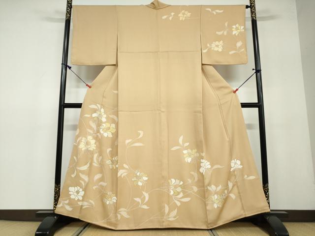 平和屋着物●訪問着　駒刺繍　枝花文　金彩　正絹　逸品　DAAW5135ud