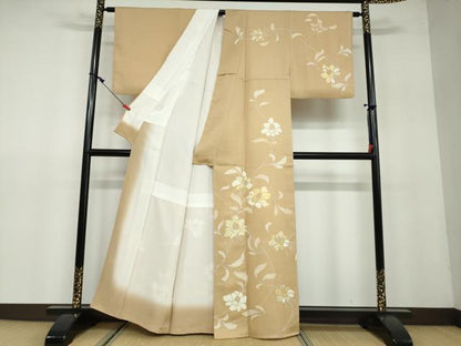 平和屋着物●訪問着　駒刺繍　枝花文　金彩　正絹　逸品　DAAW5135ud