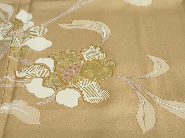 平和屋着物●訪問着　駒刺繍　枝花文　金彩　正絹　逸品　DAAW5135ud