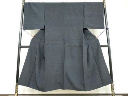 平和屋着物●男性 紬 鉄紺色 正絹 逸品 DAAW5143ud