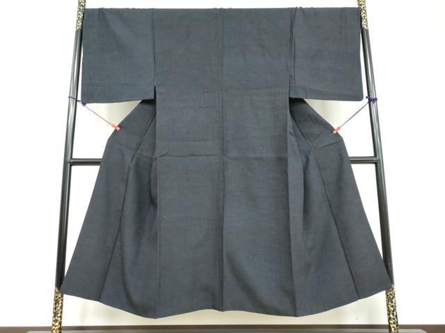 平和屋着物●男性 紬 鉄紺色 正絹 逸品 DAAW5143ud