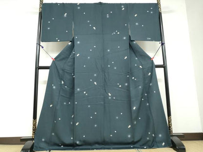 平和屋着物●上質な小紋 源氏香 蛍暈し ロング丈 正絹 逸品 DAAW5153ud