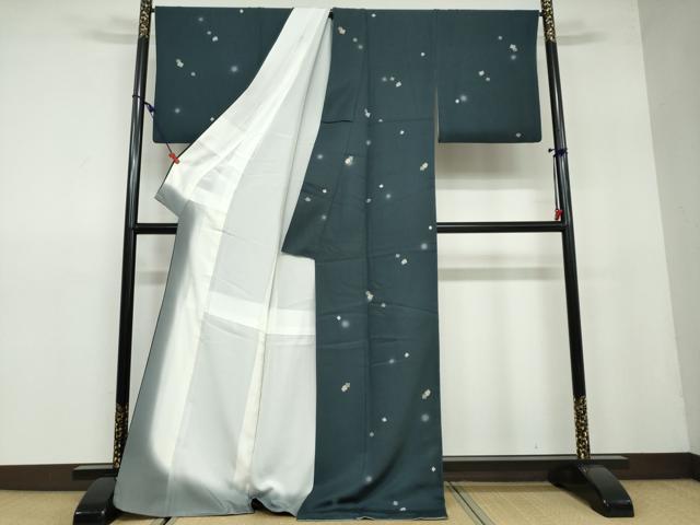 平和屋着物●上質な小紋 源氏香 蛍暈し ロング丈 正絹 逸品 DAAW5153ud