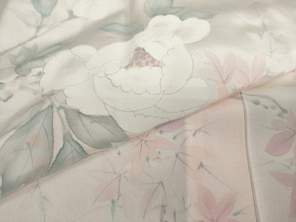 平和屋着物●長襦袢 無双仕立て 手描き 枝花文 正絹 逸品 DAAW5203ud