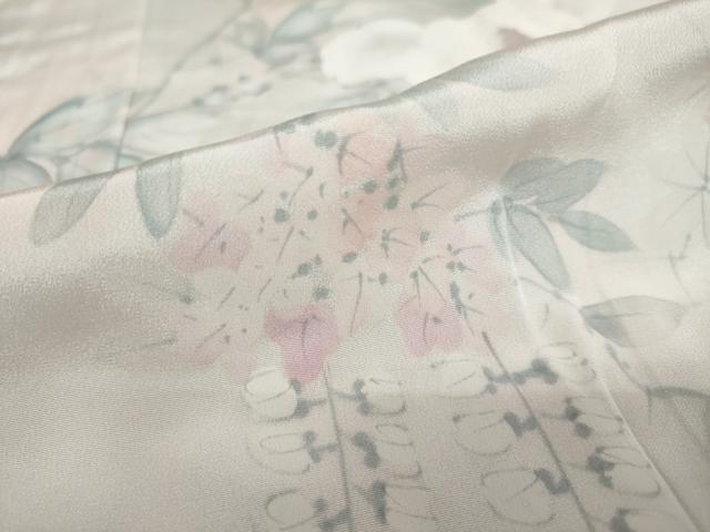 平和屋着物●長襦袢 無双仕立て 手描き 枝花文 正絹 逸品 DAAW5203ud