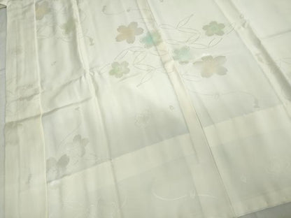 平和屋着物●長襦袢　無双仕立て　七宝舞桜文　暈し染め　正絹　逸品　DAAW5220ud