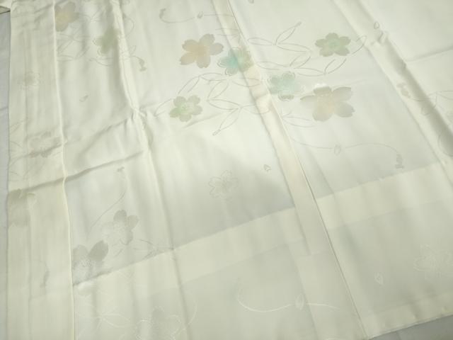 平和屋着物●長襦袢　無双仕立て　七宝舞桜文　暈し染め　正絹　逸品　DAAW5220ud