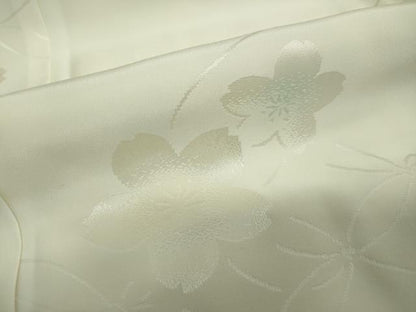 平和屋着物●長襦袢　無双仕立て　七宝舞桜文　暈し染め　正絹　逸品　DAAW5220ud