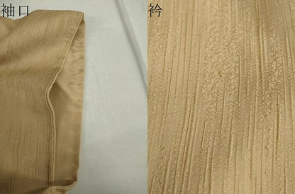 平和屋着物●上質な色無地 霞地紋 朽葉色 正絹 逸品 DAAW5239ud
