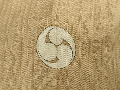 平和屋着物●上質な色無地 霞地紋 朽葉色 正絹 逸品 DAAW5239ud