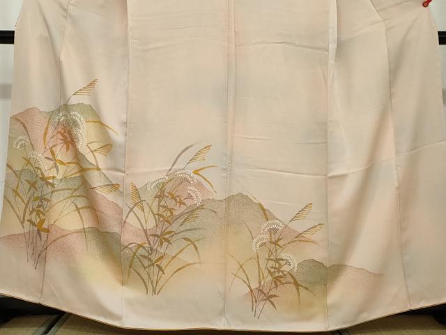 平和屋着物●訪問着 ろうけつ染め 遠山草花文 正絹 逸品 DAAW5253ud