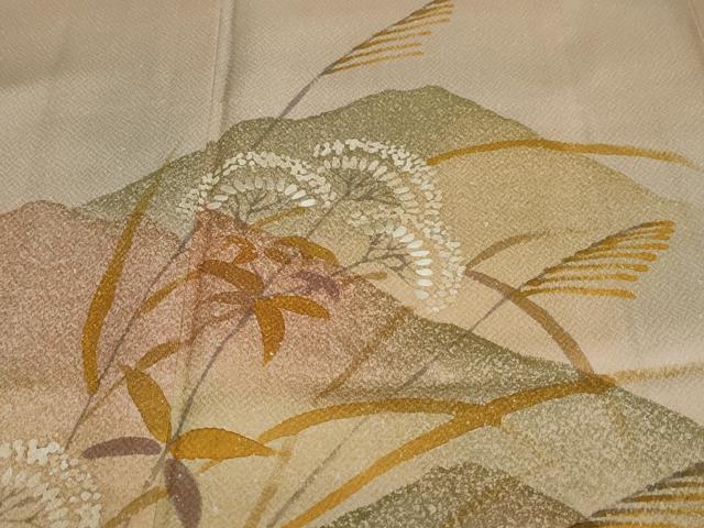 平和屋着物●訪問着 ろうけつ染め 遠山草花文 正絹 逸品 DAAW5253ud