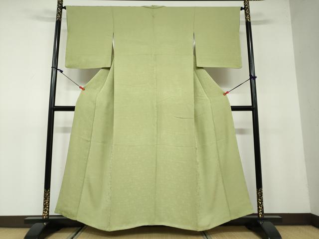 平和屋着物●上質な色無地　草花地紋　根岸色　やまと誂製　正絹　逸品　DAAW5254ud