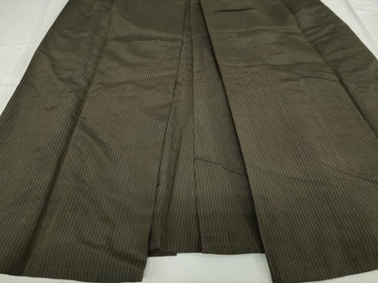 平和屋着物●男性　馬乗り袴　縞　正絹　逸品　DAAW5292ud