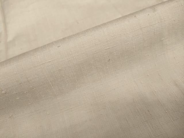 平和屋着物●上質な紬　薄卵色　正絹　逸品　DAAW5308ud