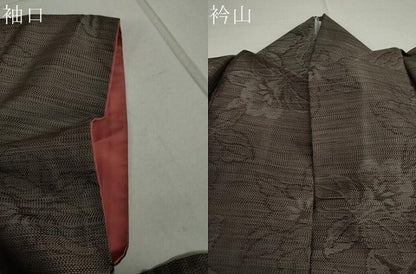 平和屋着物●本場大島紬　9マルキ　舞花文　正絹　逸品　DAAW5317ud