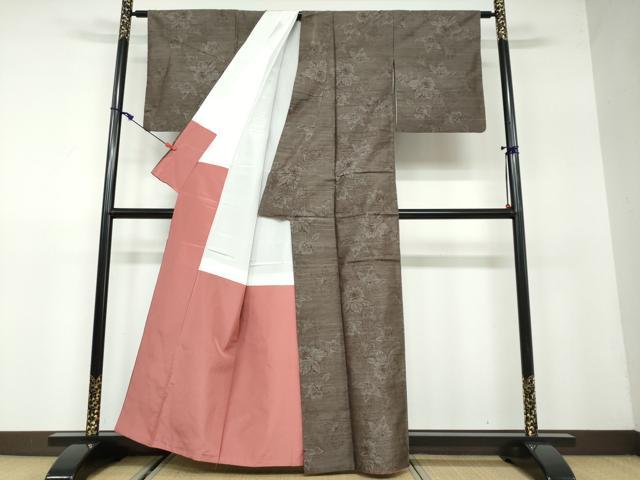 平和屋着物●本場大島紬　9マルキ　舞花文　正絹　逸品　DAAW5317ud