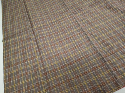 平和屋着物●上質な紬　格子文　正絹　逸品　DAAW5328ud