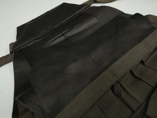 平和屋着物●男性　馬乗り袴　縞　正絹　逸品　DAAW5351ud