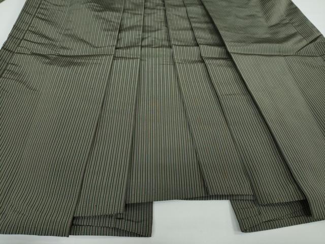 平和屋着物●男性　馬乗り袴　縞　正絹　逸品　DAAW5352ud