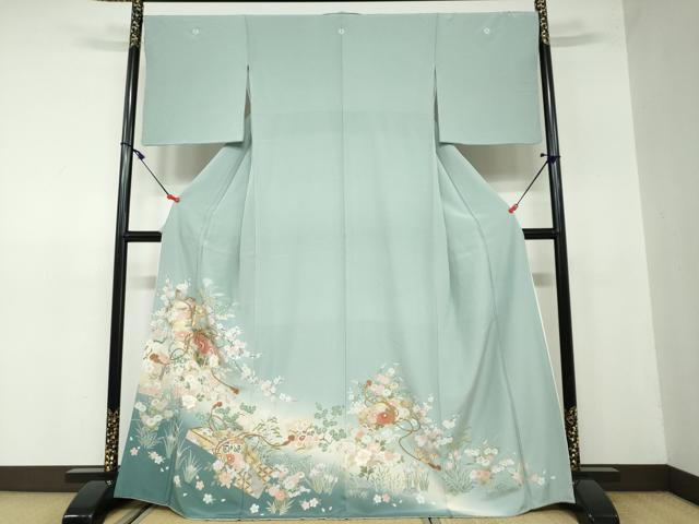平和屋着物●豪華色留袖 駒刺繍 文箱草花文 暈し染め 金彩 正絹 逸品 DAAW5367ud