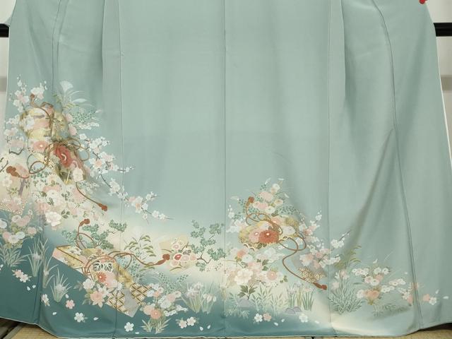 平和屋着物●豪華色留袖 駒刺繍 文箱草花文 暈し染め 金彩 正絹 逸品 DAAW5367ud