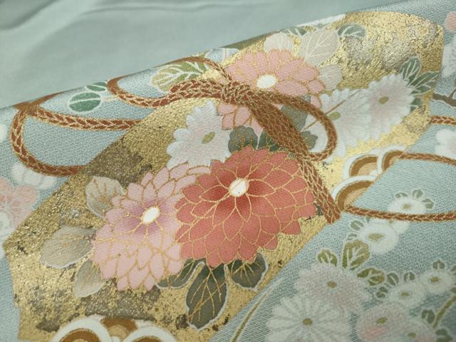 平和屋着物●豪華色留袖 駒刺繍 文箱草花文 暈し染め 金彩 正絹 逸品 DAAW5367ud