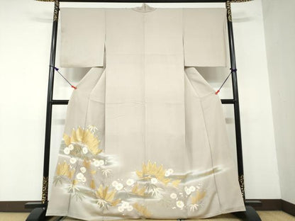 平和屋着物●豪華色留袖　駒刺繍　枝花文　暈し染め　金彩　正絹　逸品　DAAW5370ud