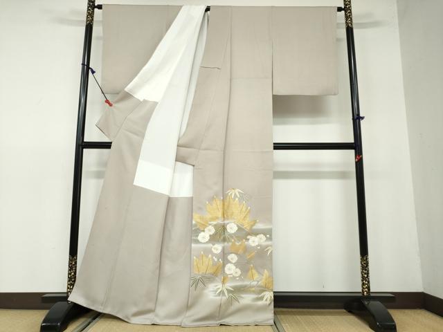 平和屋着物●豪華色留袖　駒刺繍　枝花文　暈し染め　金彩　正絹　逸品　DAAW5370ud