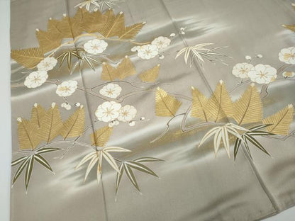 平和屋着物●豪華色留袖　駒刺繍　枝花文　暈し染め　金彩　正絹　逸品　DAAW5370ud